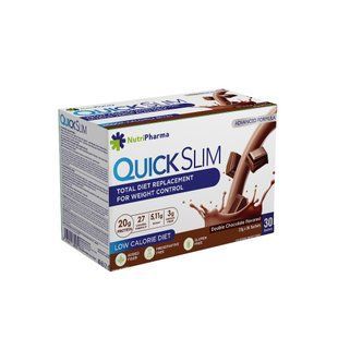 Коктейль Quick Slim "Подвійний шоколад", 30 саше по 23 г 204704 фото